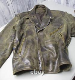 Veste en cuir vieilli très vintage pour motard/punk/rocker/Mad Max/Terminator