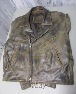 Veste en cuir vieilli très vintage pour motard/punk/rocker/Mad Max/Terminator