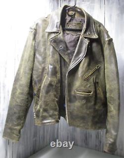 Veste en cuir vieilli très vintage pour motard/punk/rocker/Mad Max/Terminator