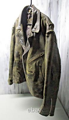 Veste en cuir vieilli très vintage pour motard/punk/rocker/Mad Max/Terminator