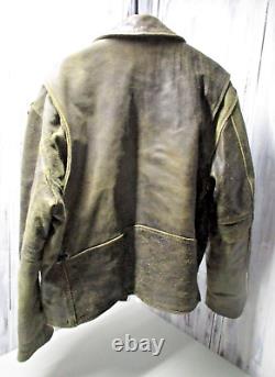 Veste en cuir vieilli très vintage pour motard/punk/rocker/Mad Max/Terminator