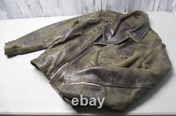 Veste en cuir vieilli très vintage pour motard/punk/rocker/Mad Max/Terminator