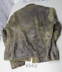 Veste en cuir vieilli très vintage pour motard/punk/rocker/Mad Max/Terminator