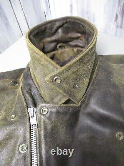 Veste en cuir vieilli très vintage pour motard/punk/rocker/Mad Max/Terminator