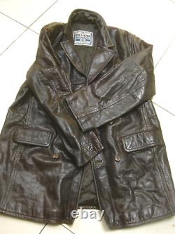 Veste en cuir vintage 44 blazer doux militaire HELIUM AUTHENTIC DISTRESSED