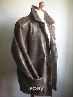 Veste en cuir vintage 52 54 usée western avec quincaillerie originale 57 lourde