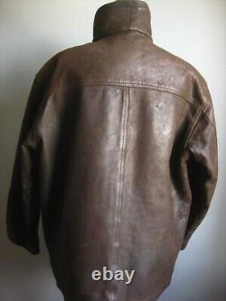 Veste en cuir vintage 52 54 usée western avec quincaillerie originale 57 lourde