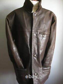 Veste en cuir vintage 52 54 usée western avec quincaillerie originale 57 lourde