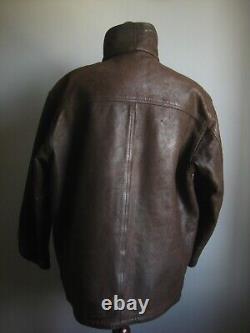 Veste en cuir vintage 52 54 usée western avec quincaillerie originale 57 lourde