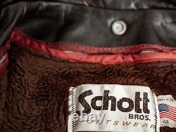 Veste en cuir vintage Schott taille XL 46 fabriquée aux États-Unis