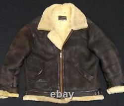 Veste en cuir vintage XL style Aviateur Co B-3 Bomber avec patine usée