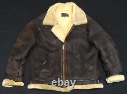 Veste en cuir vintage XL style Aviateur Co B-3 Bomber avec patine usée