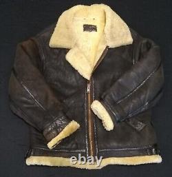 Veste en cuir vintage XL style Aviateur Co B-3 Bomber avec patine usée