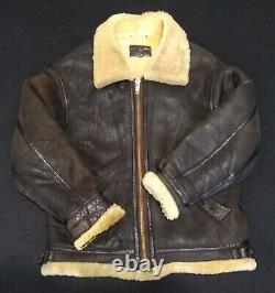 Veste en cuir vintage XL style Aviateur Co B-3 Bomber avec patine usée