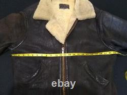 Veste en cuir vintage XL style Aviateur Co B-3 Bomber avec patine usée