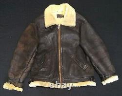 Veste en cuir vintage XL style Aviateur Co B-3 Bomber avec patine usée