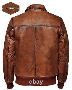 Veste en cuir vintage pour motard moto vintage marron vieilli