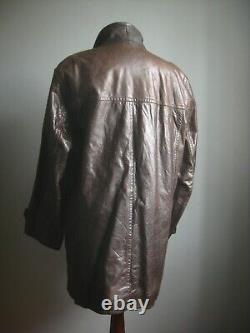 Veste en cuir vintage usée 44, blazer, douce, style militaire, AUTHENTIQUE HELIUM