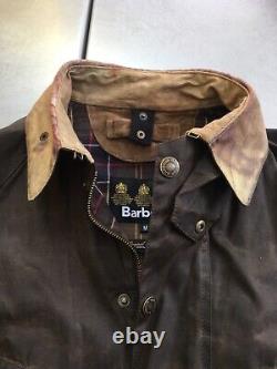 Veste encrée Barbour Cranbourne Super Distressed pour homme taille M 42 pouces, en coton ciré épais