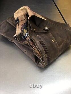 Veste encrée Barbour Cranbourne Super Distressed pour homme taille M 42 pouces, en coton ciré épais