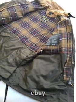 Veste encrée Barbour Cranbourne Super Distressed pour homme taille M 42 pouces, en coton ciré épais