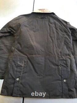 Veste encrée Barbour Cranbourne Super Distressed pour homme taille M 42 pouces, en coton ciré épais