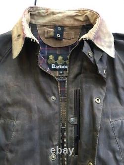 Veste encrée Barbour Cranbourne Super Distressed pour homme taille M 42 pouces, en coton ciré épais