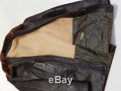 Vintage 40 De Style Aviateur Flight Jacket Distressed Brown En Cuir Cuir De Cheval