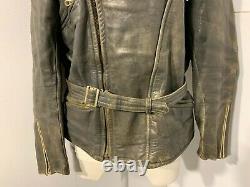 Vintage 40's Ww2 Allemand Distressed Leather Jacket Taille S