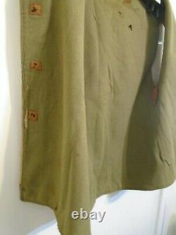 Vintage 40's Ww2 British Army Issue Distressed Leather Jerkin Jacket Taille M