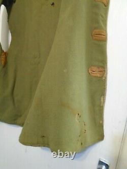 Vintage 40's Ww2 British Army Issue Distressed Leather Jerkin Jacket Taille M