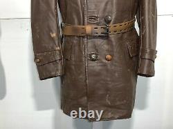 Vintage 40's Ww2 Whal Distressed Leather Barnstormer Dispatch Coat Jacket Taille M