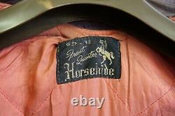 Vintage 50's Front Quarter Horsehide Détresse Cuir Veste De Vol Taille Uk S