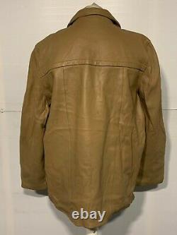 Vintage 60's Distressed Leather Motorcycle Jacket Taille 48 / 3xl Talon Zip