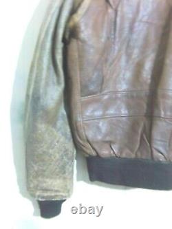 Vintage 60's Schott Distressed A-2 Avateur Jacket Taille 40 Brass Ideal Zip Patine