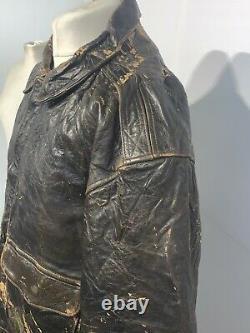 Vintage 70's Avirex Distressed Leather A-2 Bomber Jacket Size L Usaaf Numéro