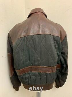 Vintage 80's Allemand En Cuir Décontraction Moto Bomber Jacket Taille 3xl