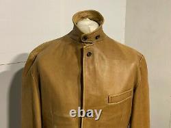 Vintage 80's Polo Ralph Lauren Distressed Leather Sky Fall Sports Jacket Taille L