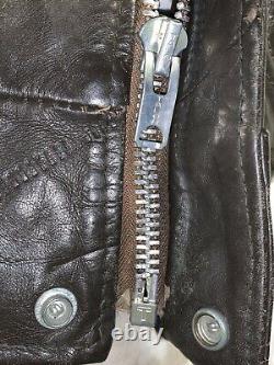 Vintage 80's Schott USA Numéro Is674ms Distressed Leather Jacket Taille 42 / L