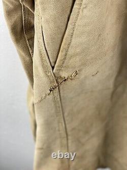 Vintage Carhart Travail Porter Bouton Vers Le Haut Veste Hommes Sze 42 Brown Poches Stressées