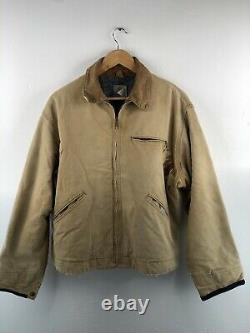 Vintage Carhart Travail Porter Veste Zippée Hommes Taille L Marron Logo Doublé Décontraction