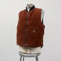 Vintage Carhartt Distressed Canvas Work Vest Size L Made In USA Wip