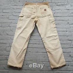 Vintage Carhartt Double Genou Pantalons Jeans Toile Travail Distressed Wip