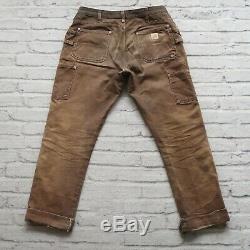 Vintage Carhartt Double Genou Pantalons Jeans Toile Travail Distressed Wip