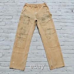 Vintage Carhartt Double Genou Toile Pantalon De Travail Jeans Détressed Wip Avant 29