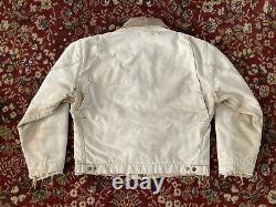 Vintage Carhartt Jacket Brown J01 Detroit Taille Moyenne Thrashed Distressed USA