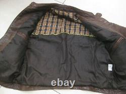 Vintage Cuir Brun Helium Racer Biker Jacket 2xl XL 44 46 Mou En Détresse