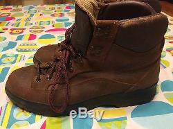 Vintage Danner Goretex Distressed USA Ingénieur En Cuir Marron Randonnée Bottes 9.5 Ee