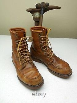 Vintage Made In USA Brown Dentelle Décontraction Packer Farm Chore Work 8 D Bottes