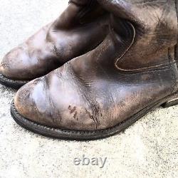 Vintage Red Wing Engineer Motorcycle Work Western Leather Boots Distressed 7